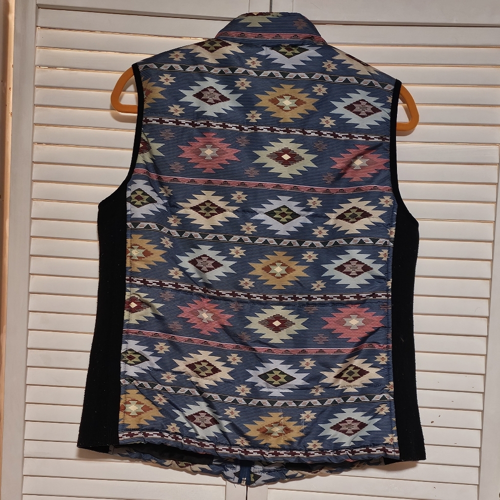 Great Northwest Indigo Aztec Tribal Design Vest Size XL - Picture 2 of 6